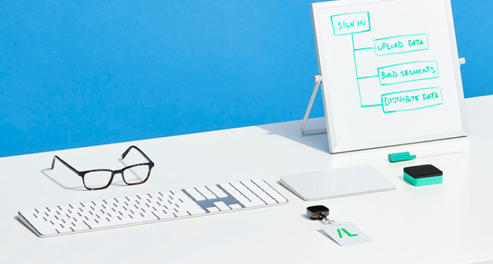 Desk with keyboard, eye glasses, and a white board